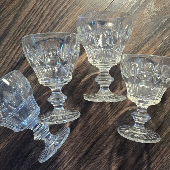 Vintage COLONY "Classique" Clear Thumbprint Water/Wine Goblets SET OF FOUR - Picture 12 of 14